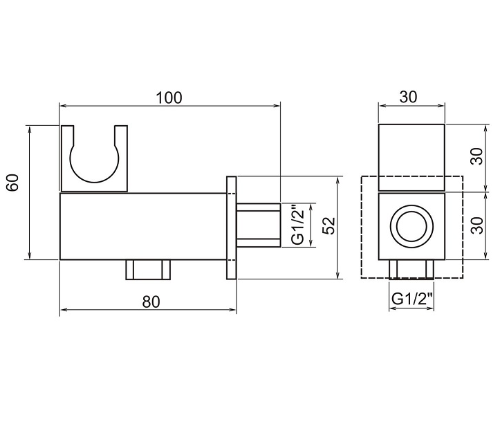 Cinque AQS32104 držiak sprchy s prívodom vody